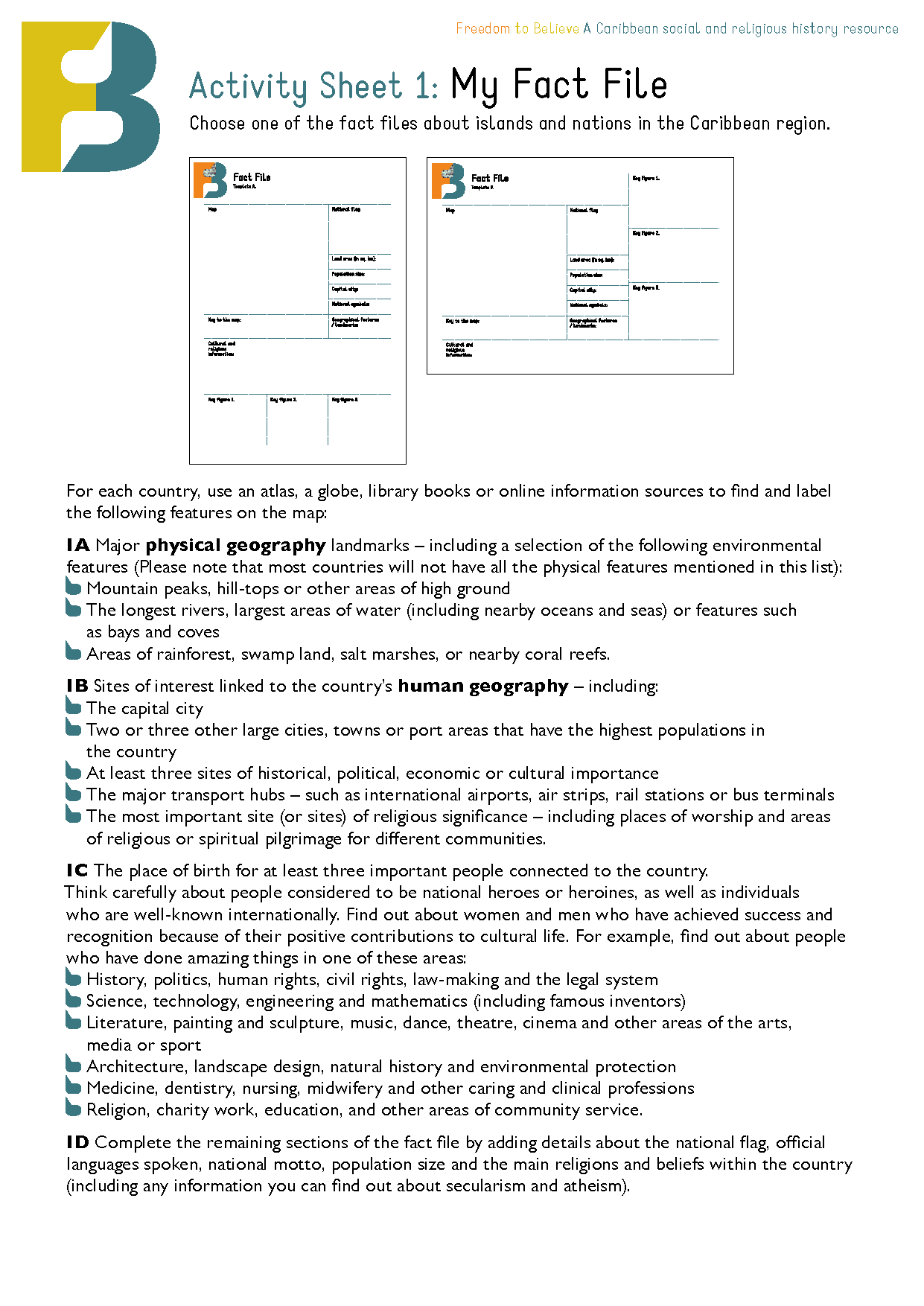 Freedom to Believe MAY 2017 ACTIVITY SHEET1